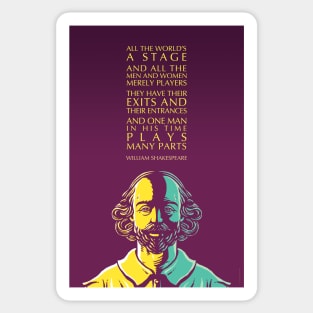 William Shakespeare Inspirational Quote: All The World’s A Stage Sticker